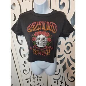 Grateful Dead Cropped Graphic Tee Skull Roses Halloween 1998 NWT XSmall